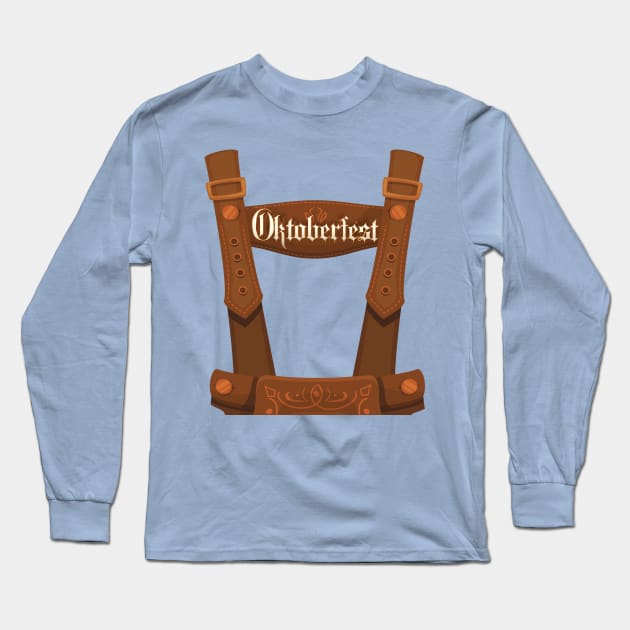 Lederhosen Suspenders Tee Oktoberfest Bavarian Munich Beer Long Sleeve T-Shirt by DODG99